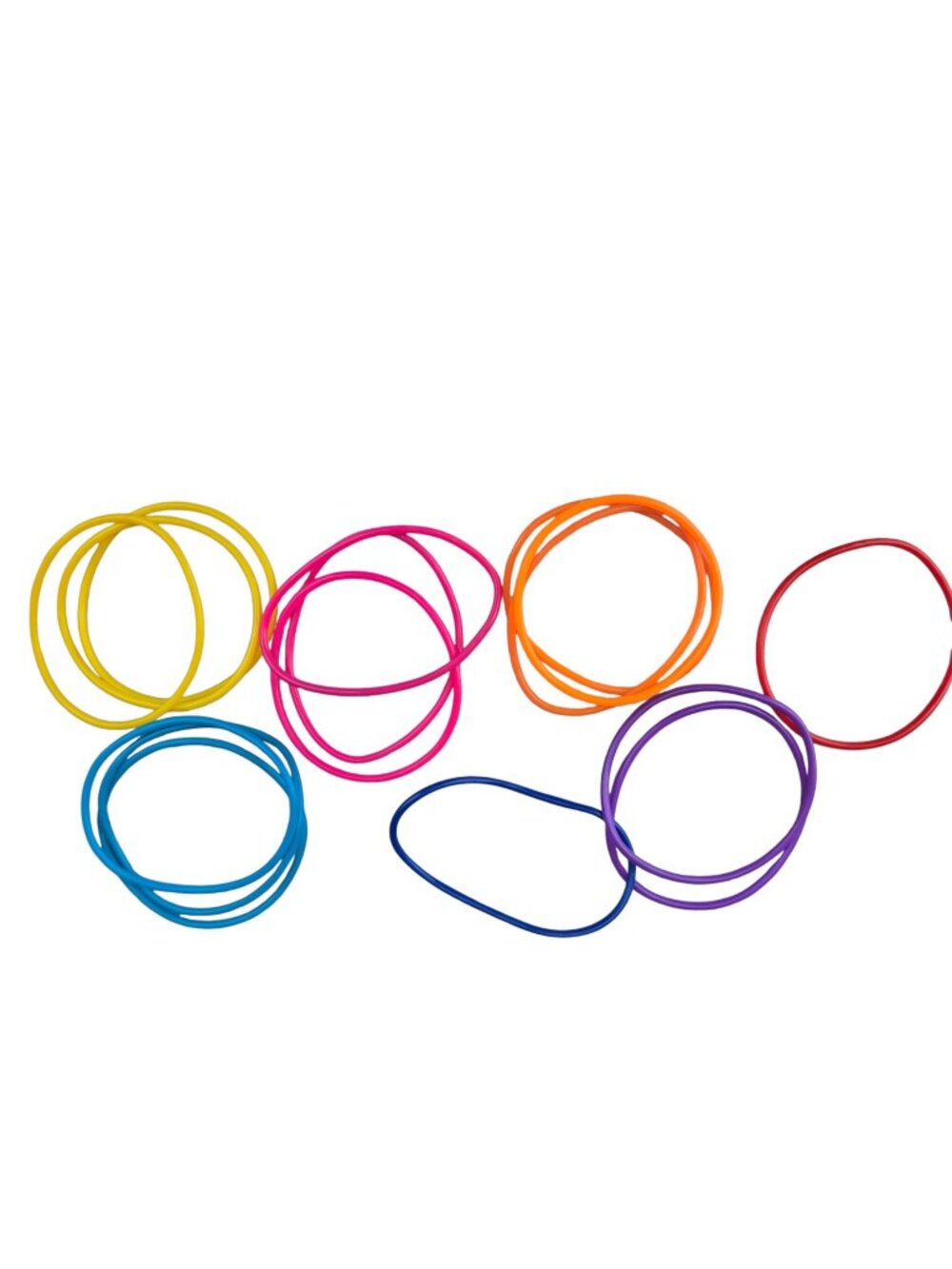 Colorful Rubber Jelly Bracelets Lot of 16 Retro Jewelry Pink Yellow Orange Blue